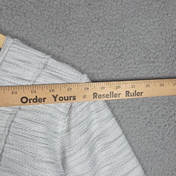 Leif Nelson Sweatshirt Mens Size Large Gray Heathered High Low Fringe Hem Y2K - Picture 10 of 13